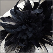 Load image into Gallery viewer, Mother of the Bride Hat in Black &amp; Ivory