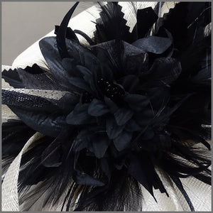 Mother of the Bride Hat in Black & Ivory