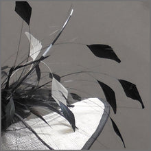 Load image into Gallery viewer, Mother of the Bride Disc Fascinator in Black &amp; White