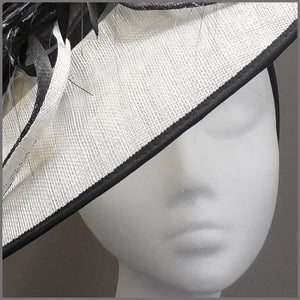 Mother of the Bride Disc Fascinator in Black & White