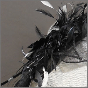 Mother of the Bride Disc Fascinator in Black & White