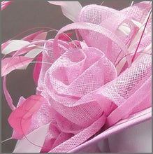 Load image into Gallery viewer, Mother of the Bride Floral Wedding Hat in Candy Pink &amp; White