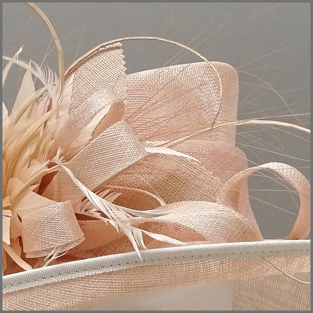 Mother of the Bride Wedding Hat in Blush Pink Jacqui Vale Designs