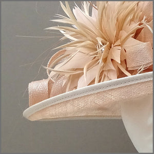 Royal Ascot Ladies Day Hat in Nude Blush Pink