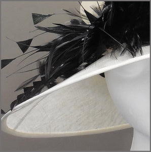 Mother of the Bride Wedding Hat in Ivory & Black