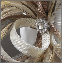 Load image into Gallery viewer, Natural Feather &amp; Sinamay Occasion Fascinator