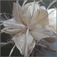 Load image into Gallery viewer, Nude Floral Feather Special Occasion Headpiece