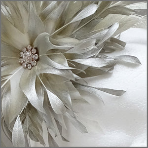 Occasion Feather Fascinator in Champagne Gold for Formal Event