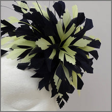 Load image into Gallery viewer, Occasion Feather Fascinator in Navy &amp; Lemon