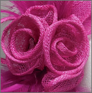 Peony Pink Rose Wedding Fascinator on Headband