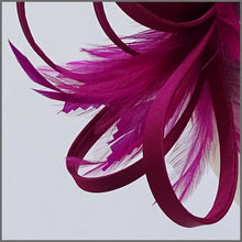 Load image into Gallery viewer, Pretty Magenta Fascinator with Soft Feathers for Hen Party