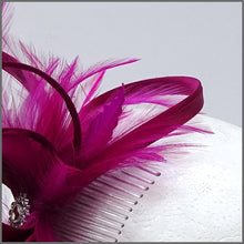 Load image into Gallery viewer, Pretty Magenta Occasion Fascinator on Comb Slide
