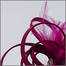 Load image into Gallery viewer, Pretty Magenta Wedding Guest Fascinator with Feathers