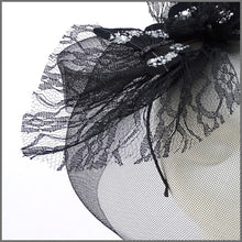 Load image into Gallery viewer, Quirky Black Butterfly Crinoline Hatinator on Headband
