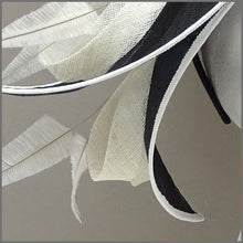 Load image into Gallery viewer, Unique Double Layered Disc Fascinator in Black &amp; Ivory