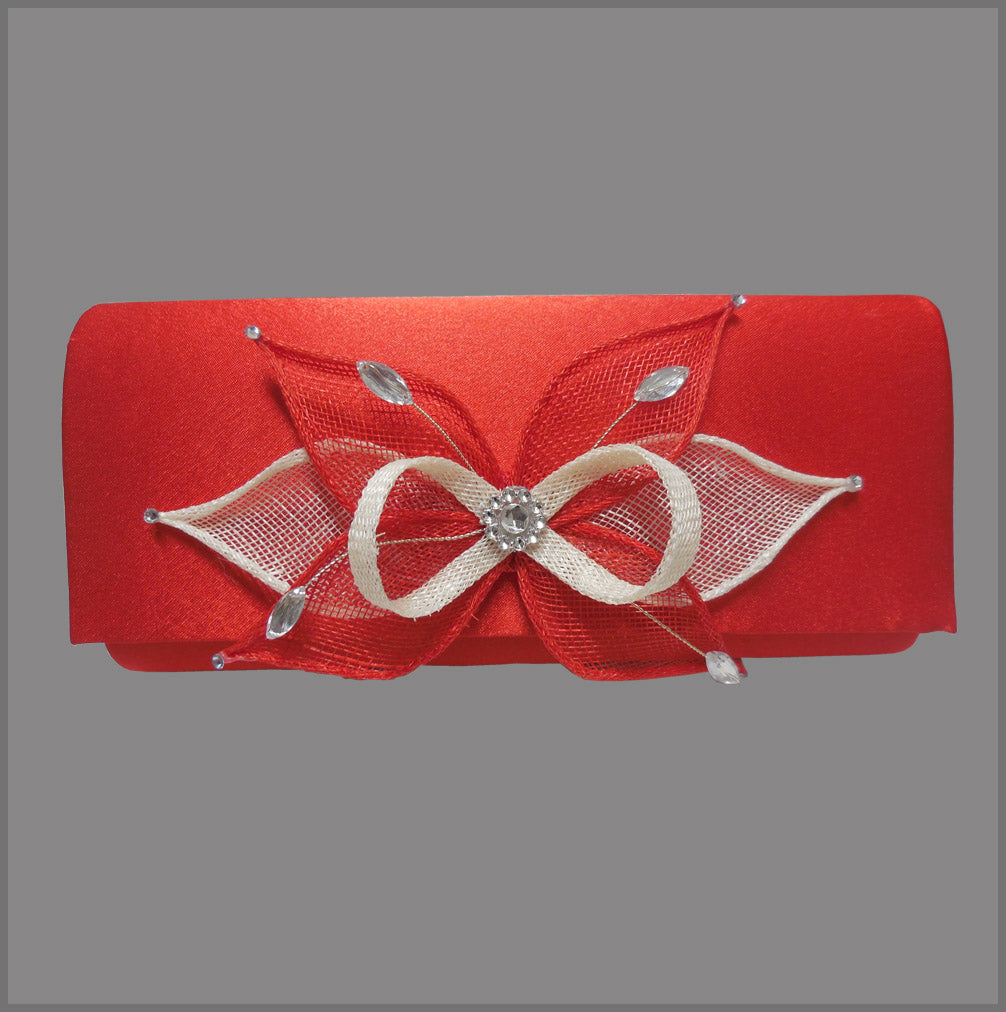 Red satin clutch online bag