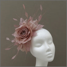 Load image into Gallery viewer, Rose Occasion Fascinator Headband in Nude Pink