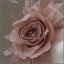 Load image into Gallery viewer, Floral Occasion Fascinator Headband in Nude Pink