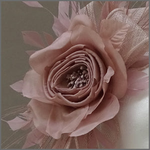Floral Occasion Fascinator Headband in Nude Pink