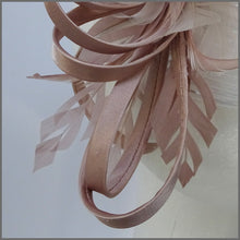 Load image into Gallery viewer, Satin Blush/Nude Looped Special Occasion Fascinator