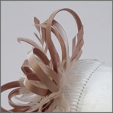 Load image into Gallery viewer, Satin Blush/Nude Looped Special Occasion Fascinator