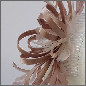 Satin Blush/Nude Looped Special Occasion Fascinator