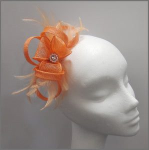 Small Apricot Fascinator for Special Occasion