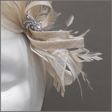 Load image into Gallery viewer, Special Occasion Feather Fascinator in Oyster