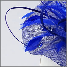Load image into Gallery viewer, Race Day Feather Hatinator in Regal Blue