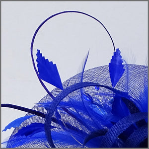 Wedding Feather Hatinator in Regal Blue