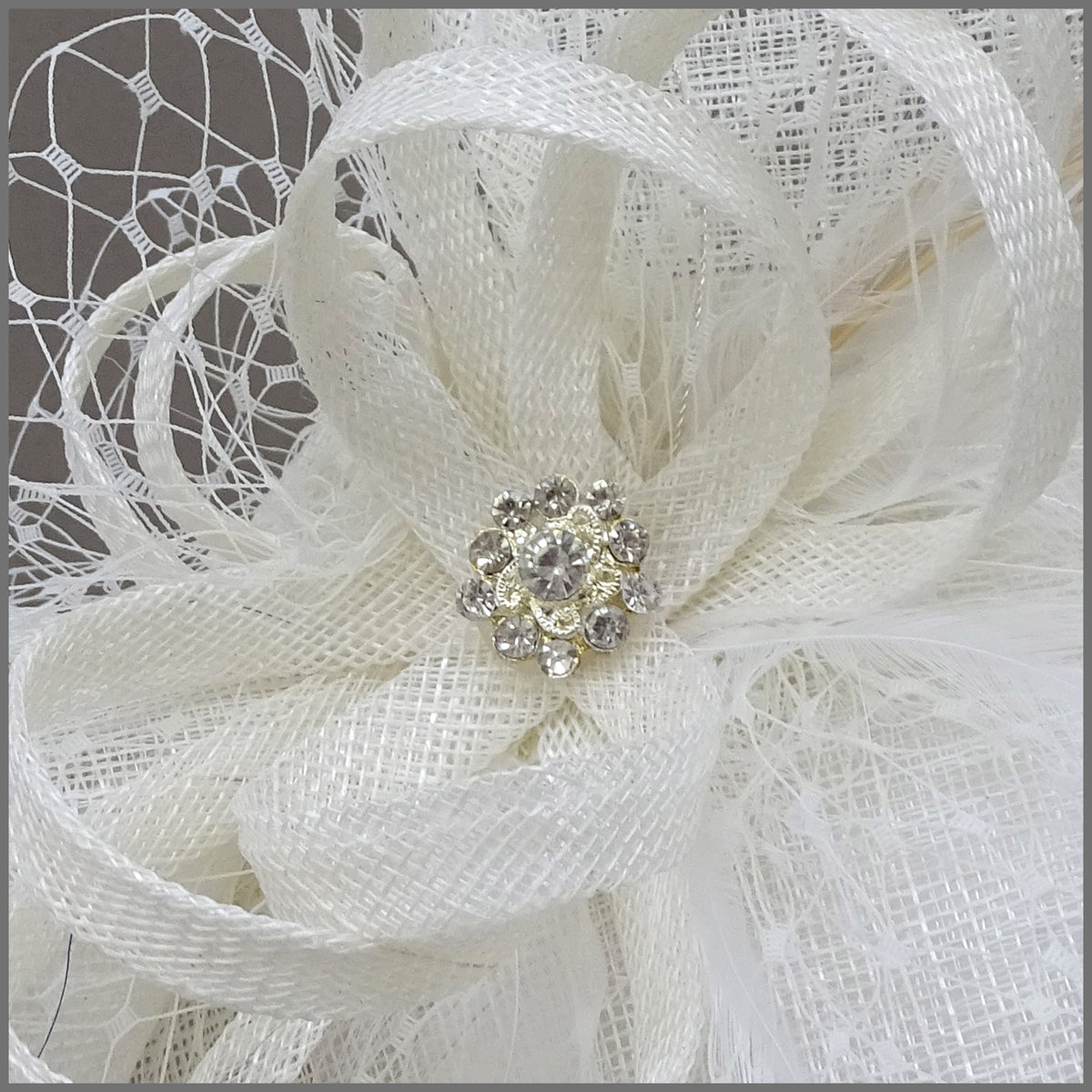 Special Occasion Ivory Hatinator with Netting | Jacqui Vale Designs