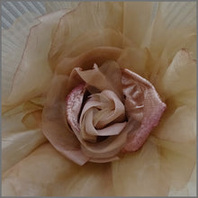 Load image into Gallery viewer, Stunning Large Floral Fascinator in Ivory &amp; Champagne Gold