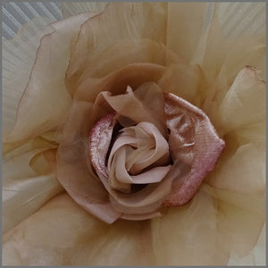 Stunning Large Floral Fascinator in Ivory & Champagne Gold