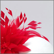 Load image into Gallery viewer, Unique Full Feather Red Formal Headpiece
