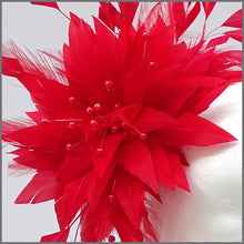 Load image into Gallery viewer, Unique Full Feather Red Formal Headpiece