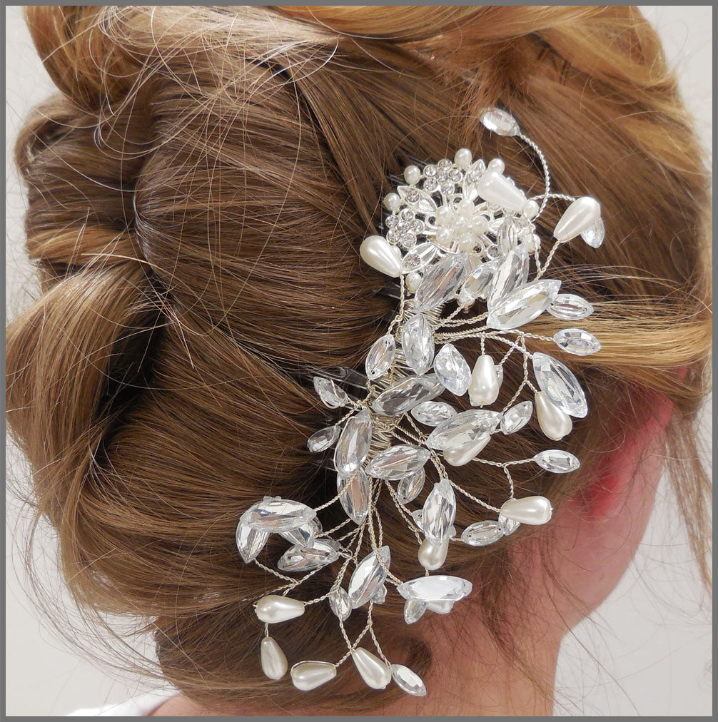 Vintage Style Bridal Wedding Hair Comb Slide