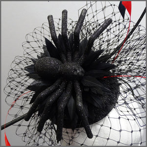 Web Effect Black Spider Halloween Headpiece