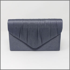 Women's Charcoal Grey Satin Clutch Evening Bag