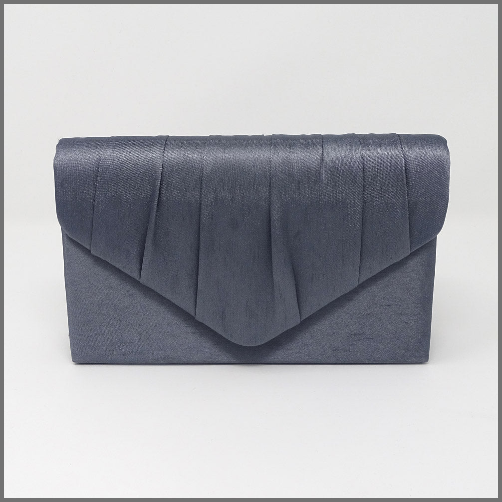 Women's Charcoal Grey Satin Clutch Evening Bag