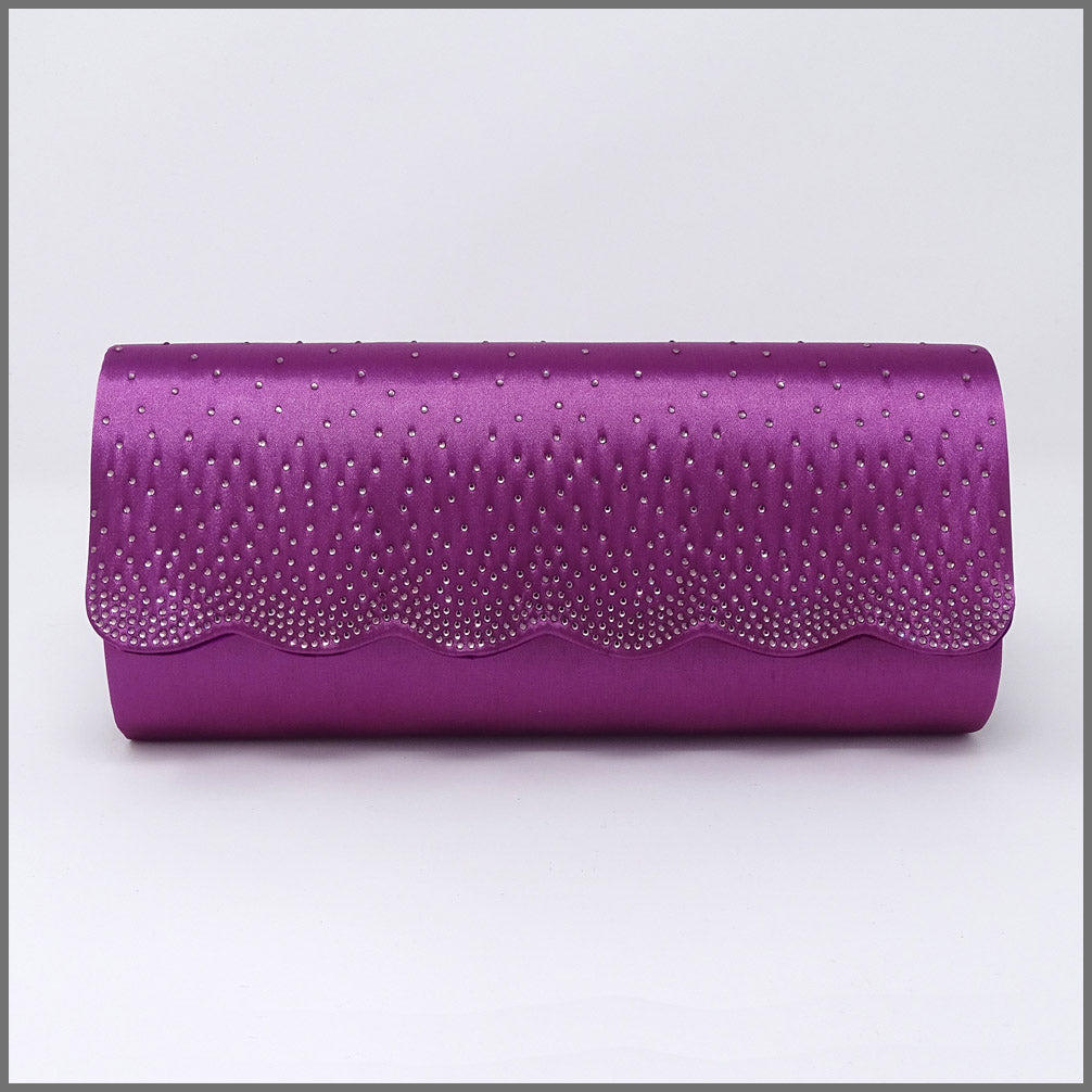 Women's Purple Satin Clutch Bag for Wedding