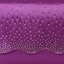 Load image into Gallery viewer, Women&#39;s Purple Satin Clutch Bag with Diamanté